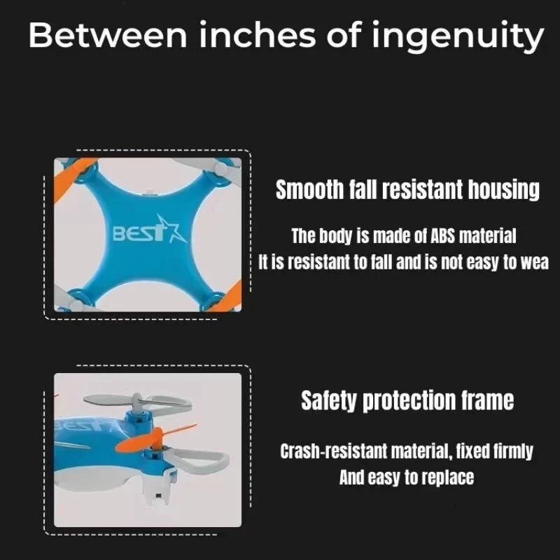 Best Mini Drone Remote Control Toy UAV Easy-Control, All Battery Included, Blue