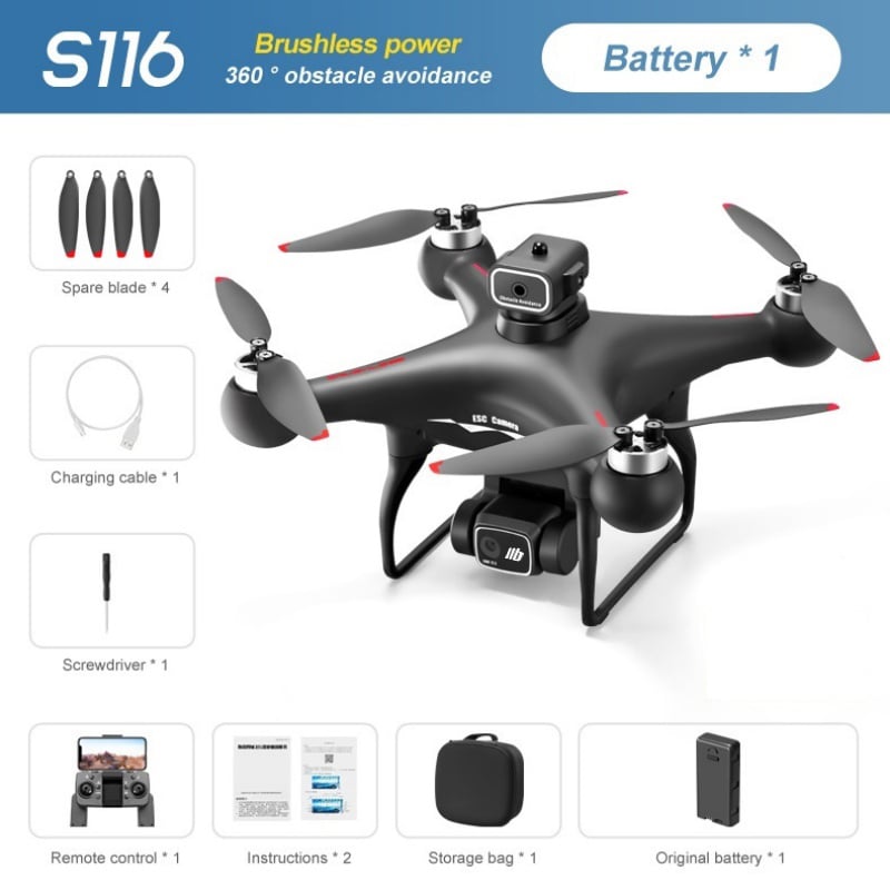 S116 Brushless Drone With Four-Way Obstacle Avoidance, HD Aerial Photography, Optical Flow Positioning, Remote Control, Long Battery Life