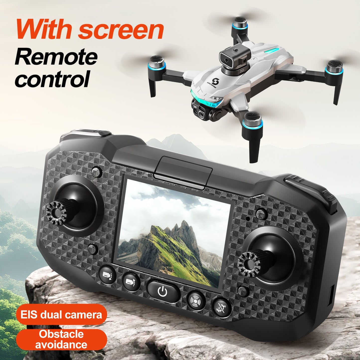S160 Screen Remote Control Brushless Drone Quadcopter Aerial Photography Aircraft With Obstacle Avoidance, Optical Flow, And Lights