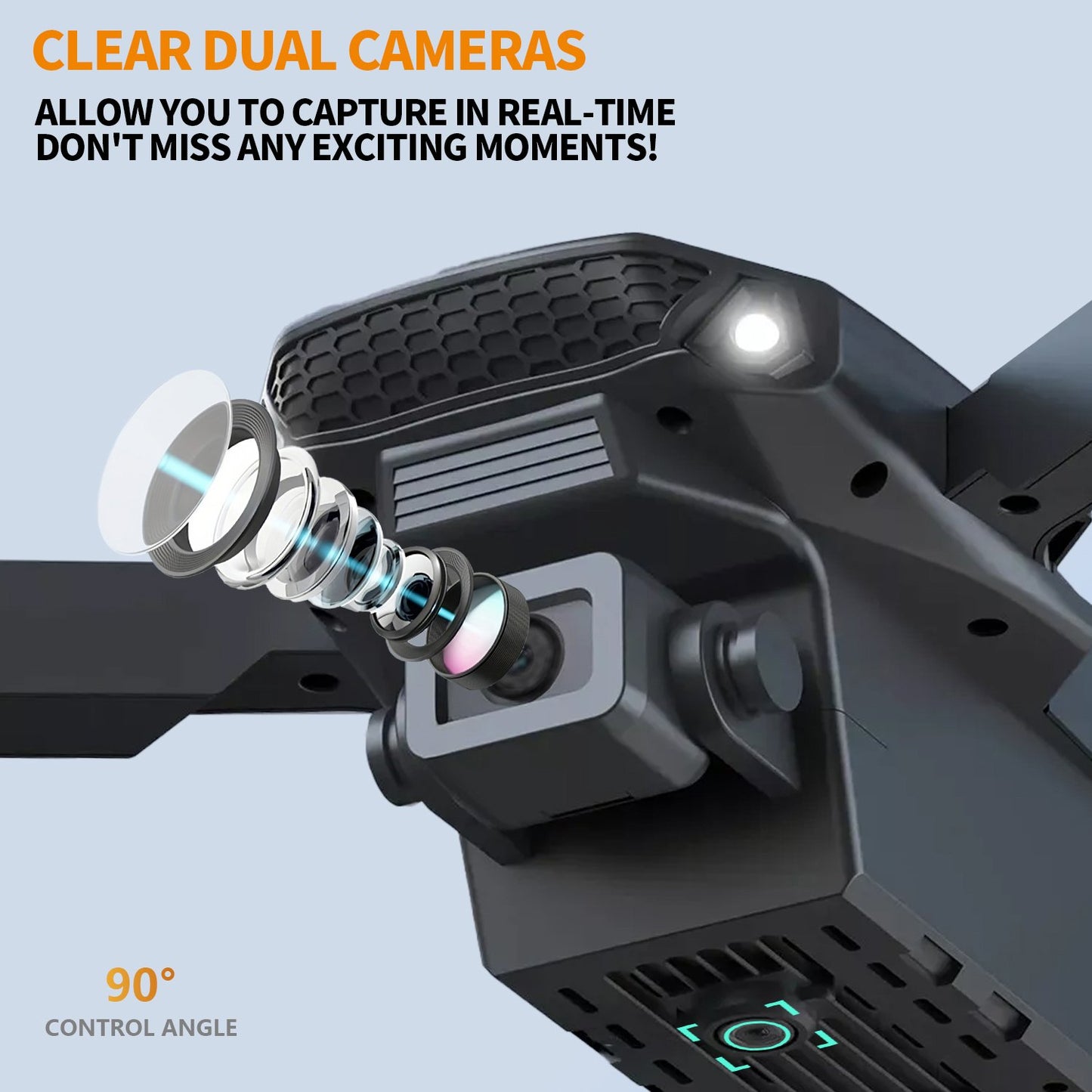 E88 Dual Camera Drone, WiFi FPV Double Folding RC Quadcopter Altitude Hold, Remote Control Toy For Beginners, Ideal Men's Gift For Outdoor Fun, Great For Christmas, Halloween, And Thanksgiving