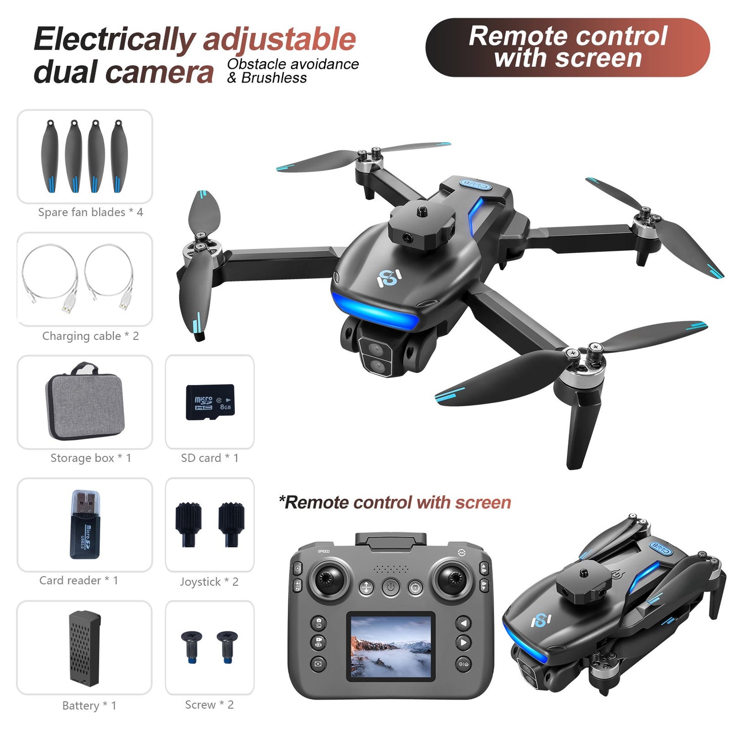 GPS Drone S181 Drone Brushless One-Key Return Intelligent Obstacle Avoidance Quadcopter Remote Control