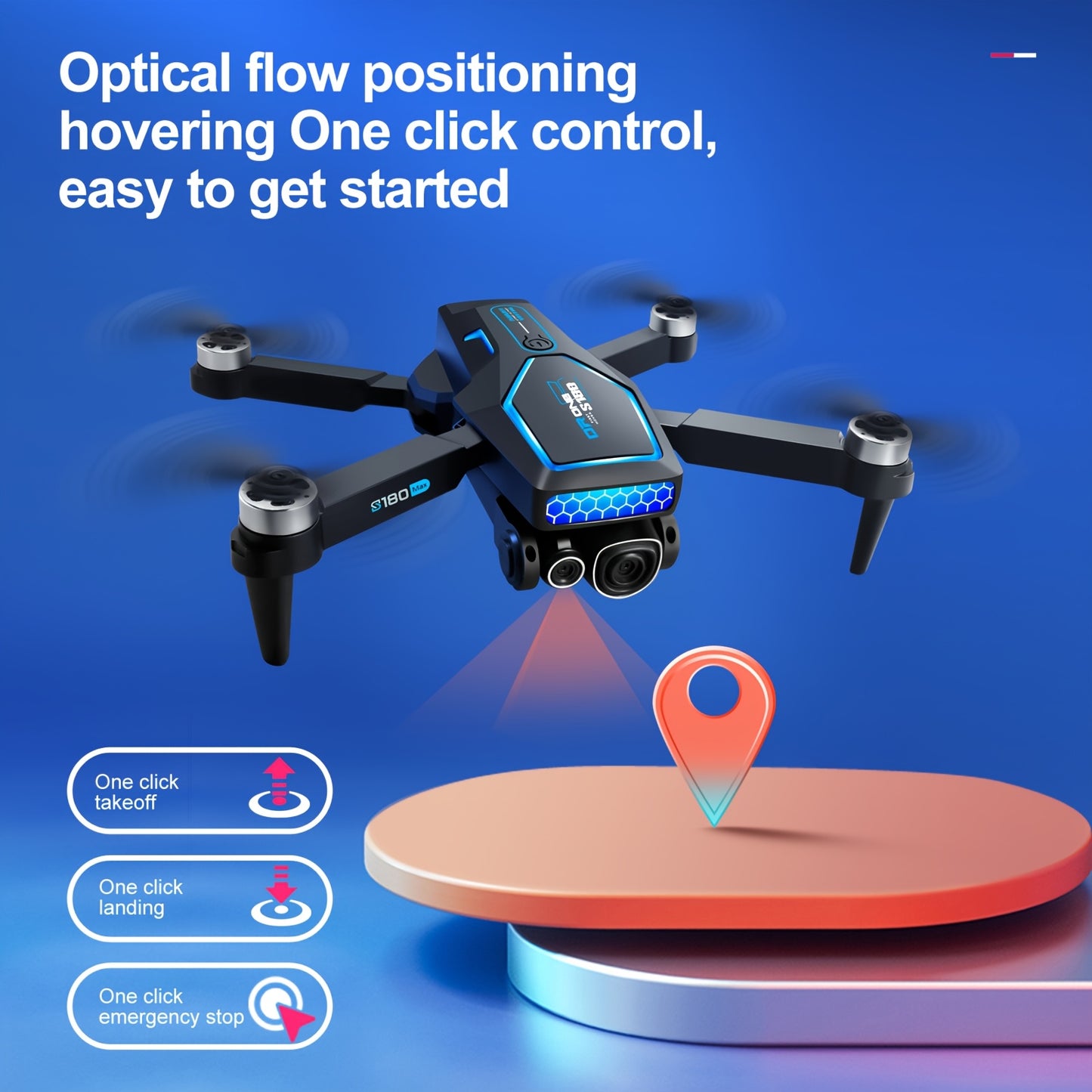 S180 Max Brushless Racing Drone 4k Camera HD Obstacle Avoidance WIFI FPV Quadcopter Optical Flow Positioning Radio Control Toy