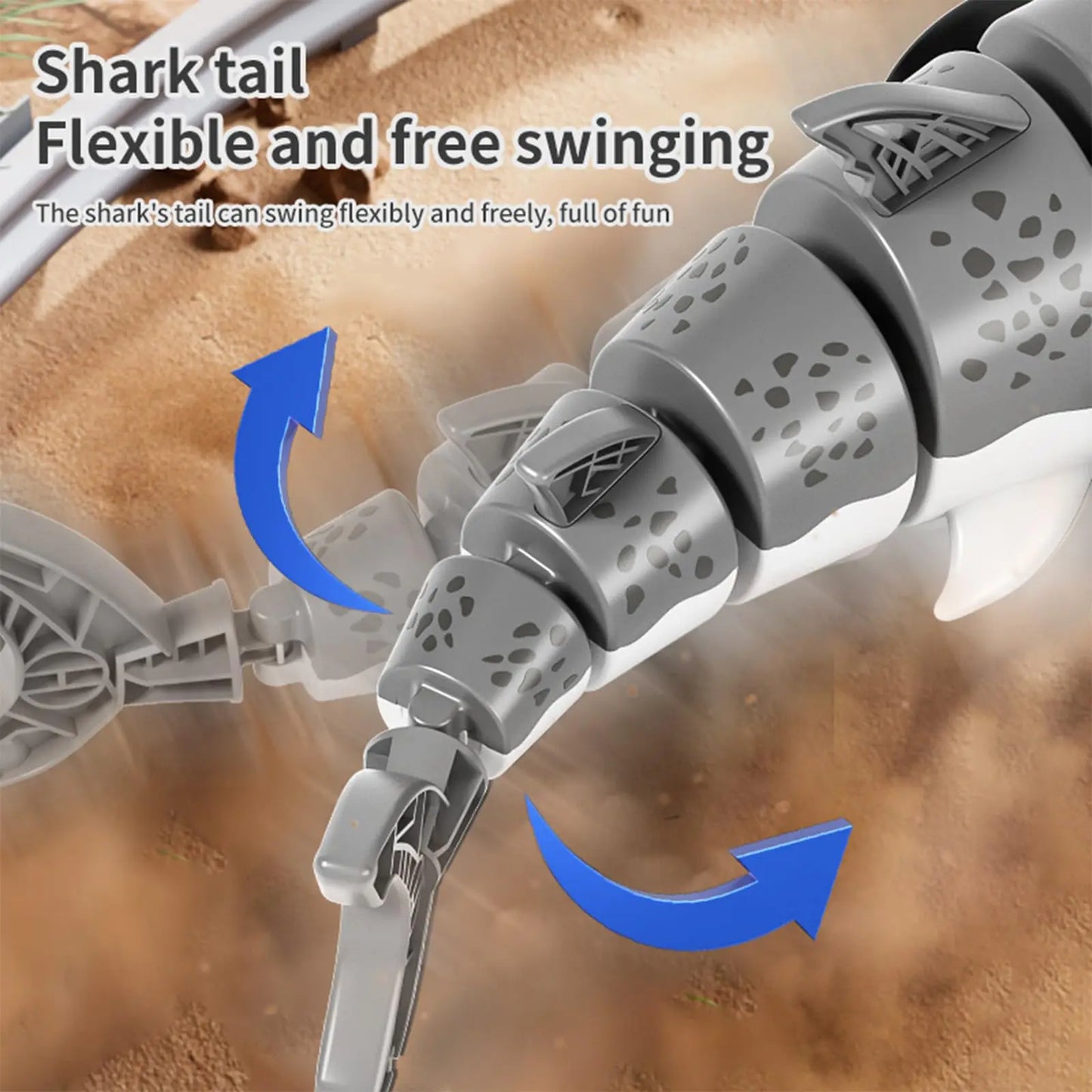 EPT Shark mainan mobil akrobat RC, dengan lampu dan fungsi ayunan pengendali jarak jauh hewan Rc mainan mobil hiu untuk anak-anak