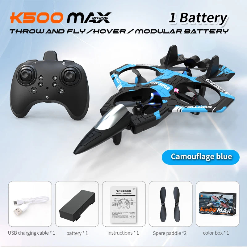 K500MAX RC Quadcopter Fighter Jet Unmanned Aerial Vehicle with Four Channels Fixed Altitude Rolling Stunt And Suspended Function
