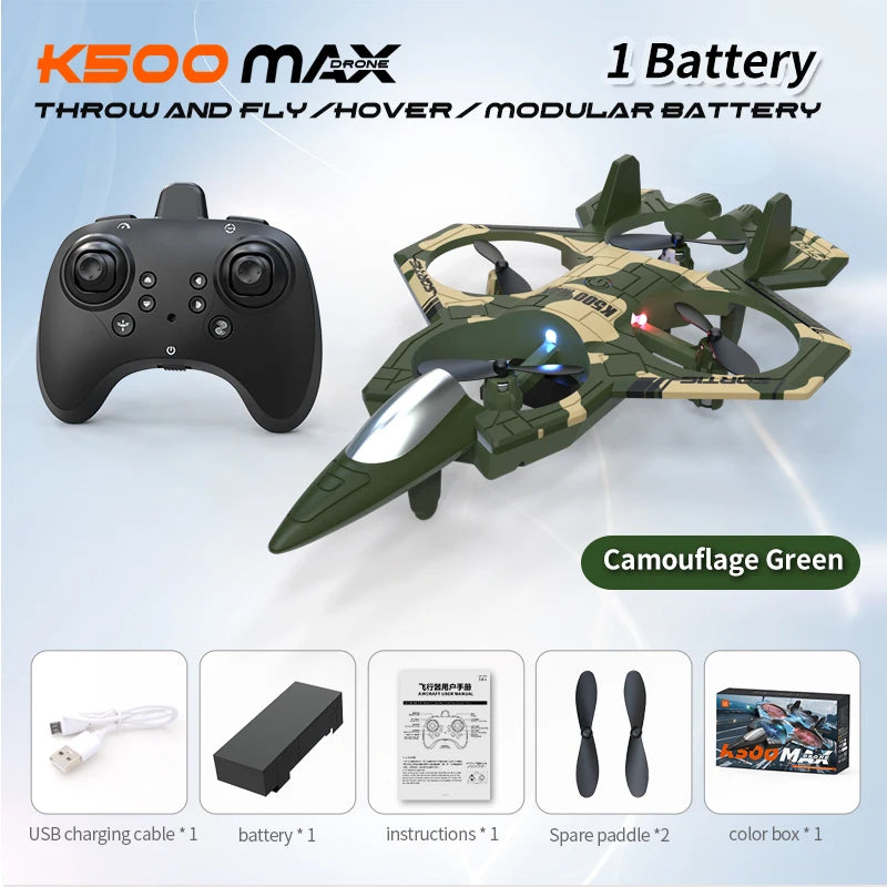 K500MAX RC Quadcopter Fighter Jet Unmanned Aerial Vehicle with Four Channels Fixed Altitude Rolling Stunt And Suspended Function
