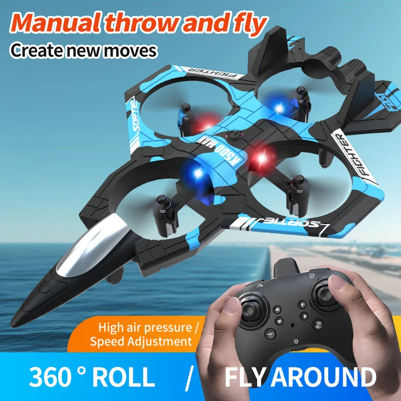 K500MAX RC Quadcopter Fighter Jet Unmanned Aerial Vehicle with Four Channels Fixed Altitude Rolling Stunt And Suspended Function