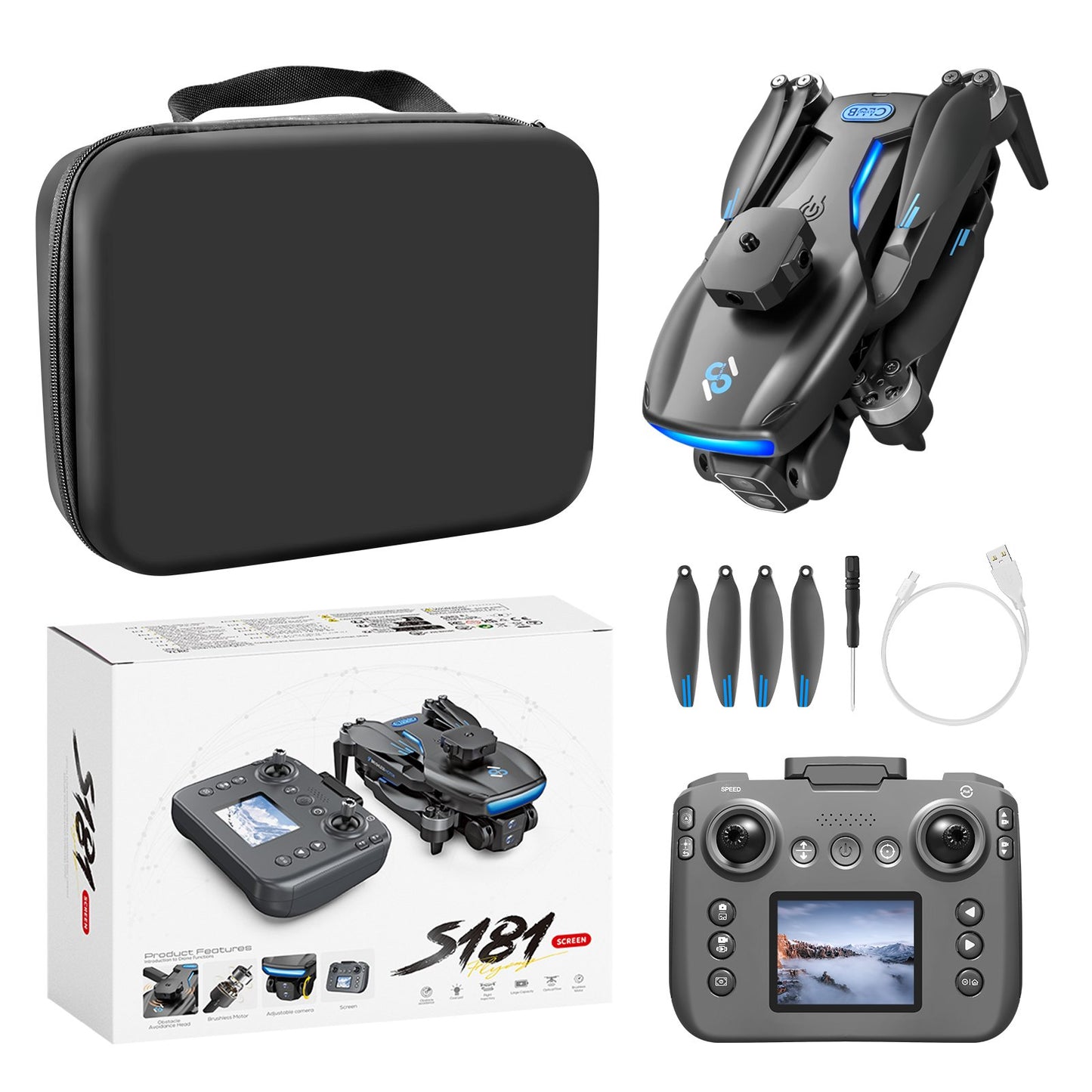 GPS Drone S181 Drone Brushless One-Key Return Intelligent Obstacle Avoidance Quadcopter Remote Control