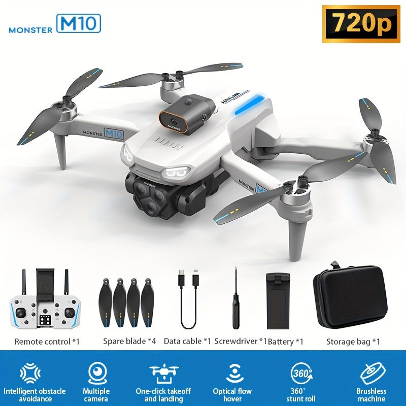 M10 Drone With Screen Control, Brushless Remote Control, Foldable Optical Flow Positioning  Toy