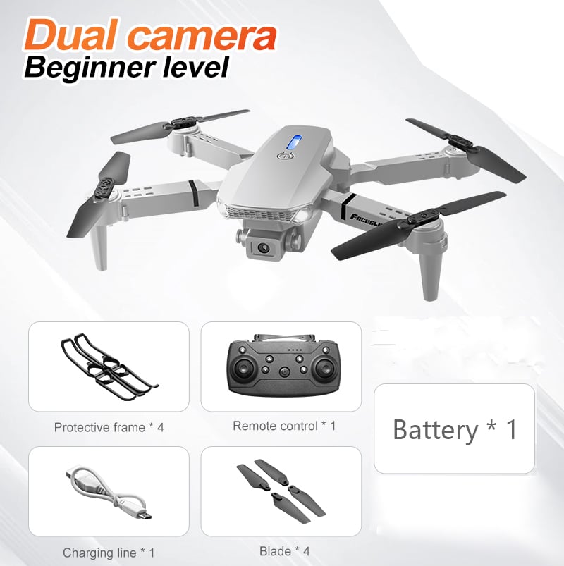 E88 Dual Camera Drone, WiFi FPV Double Folding RC Quadcopter Altitude Hold, Remote Control Toy For Beginners, Ideal Men's Gift For Outdoor Fun, Great For Christmas, Halloween, And Thanksgiving