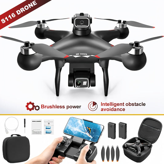 S116 MAX Drone With 4K Dual Camera, 360 Obstacle Avoidance, Brushless Motors, Optical Flow Positioning, WiFi FPV White 1 Battery