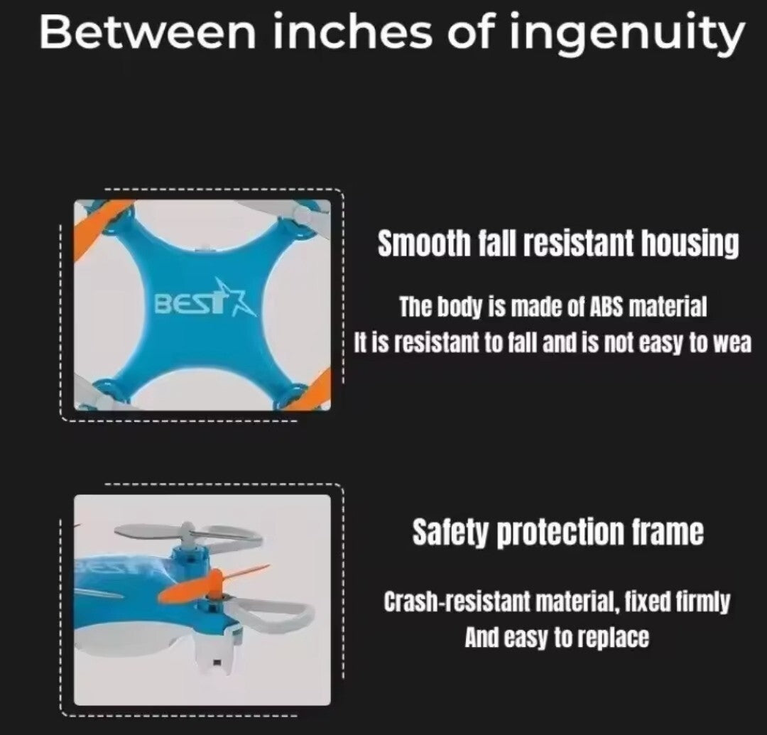 Best Mini Drone Remote Control Toy UAV Easy-Control, All Battery Included, Blue